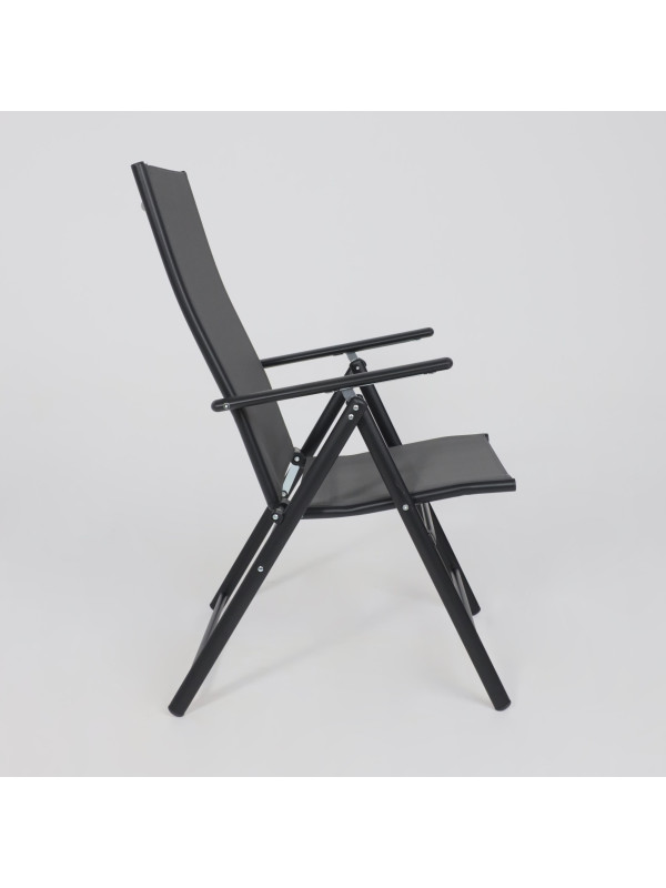 Стул садовый AksHome Catania серый/черный складная конструкция