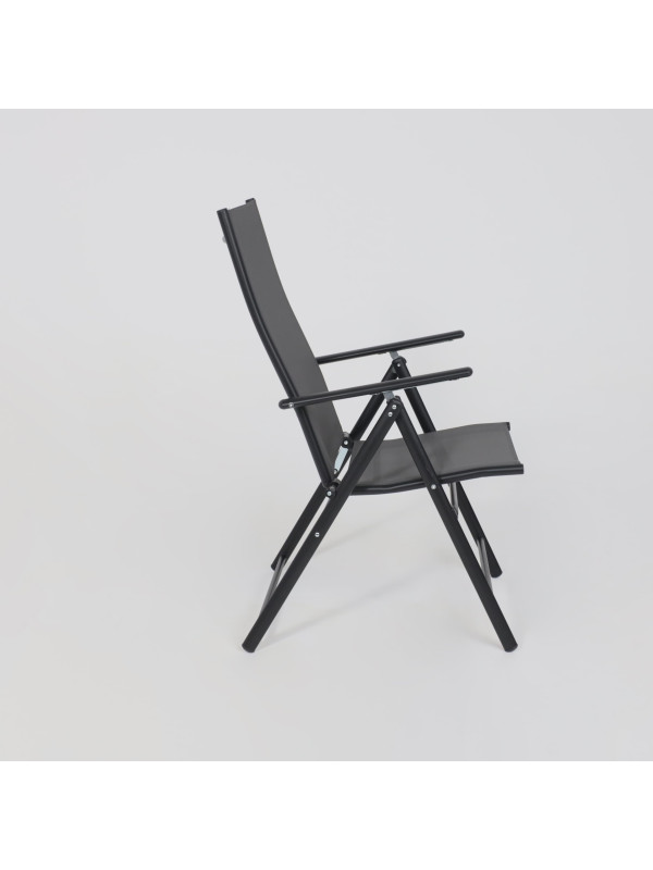 Стул садовый AksHome Catania серый/черный сбоку