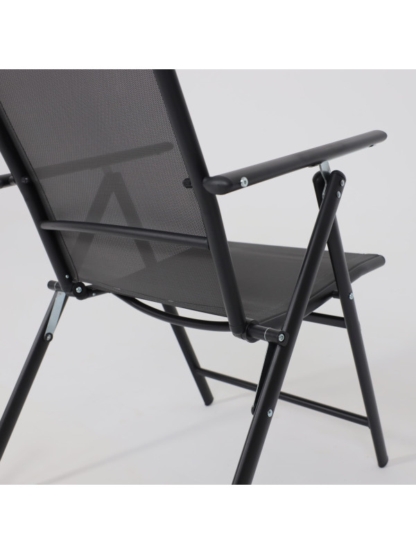 Стул садовый AksHome Catania серый/черный под углом