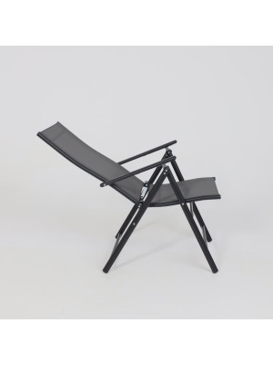 Стул садовый AksHome Catania серый/черный складная конструкция (2)
