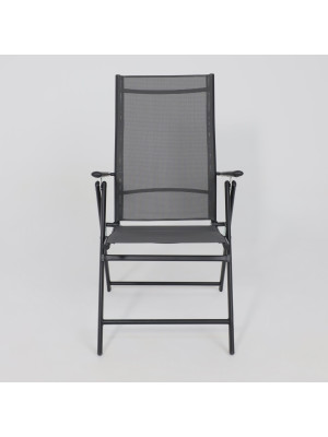 Стул садовый AksHome Catania серый/черный спереди