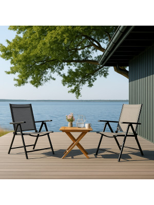 Стул садовый AksHome Catania серый/черный в экстерьере