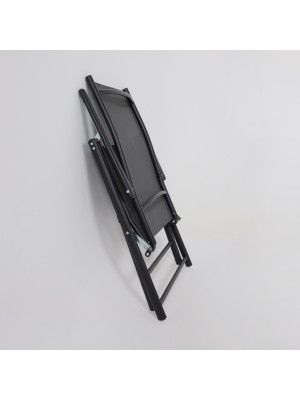 Стул садовый AksHome Catania серый/черный складная конструкция (3)