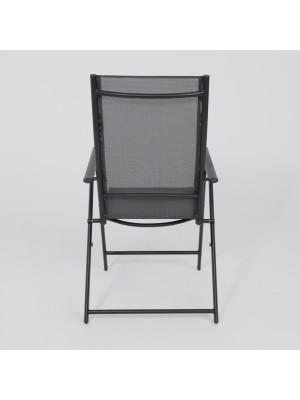 Стул садовый AksHome Catania серый/черный сзади