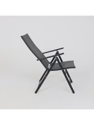 Стул садовый AksHome Catania серый/черный складная конструкция (1)