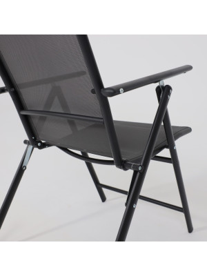 Стул садовый AksHome Catania серый/черный под углом