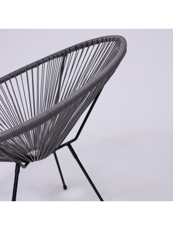 Стул садовый AksHome Rimini серый/черный сбоку (1)