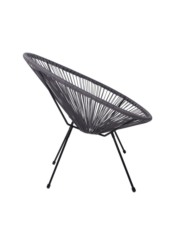 Стул садовый AksHome Rimini серый/черный сбоку