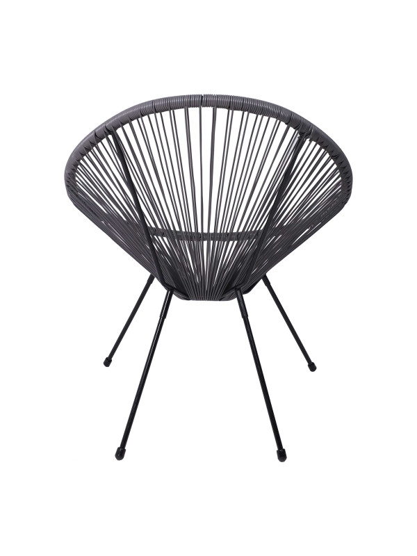 Стул садовый AksHome Rimini серый/черный сзади