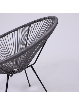 Стул садовый AksHome Rimini серый/черный сбоку (1)