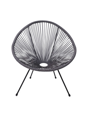 Стул садовый AksHome Rimini серый/черный спереди