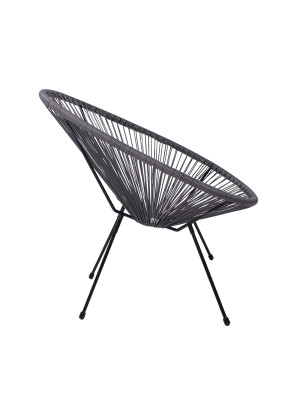 Стул садовый AksHome Rimini серый/черный сбоку