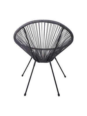 Стул садовый AksHome Rimini серый/черный сзади