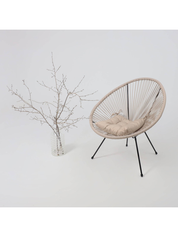 Стул садовый AksHome Rimini коричневый/черный в интерьере