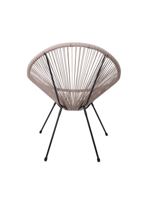 Стул садовый AksHome Rimini коричневый/черный сзади