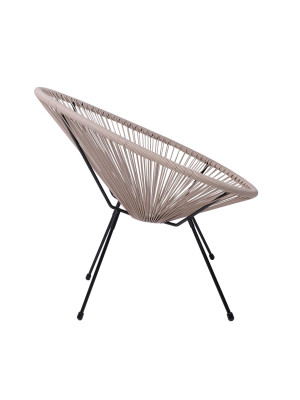 Стул садовый AksHome Rimini коричневый/черный сбоку