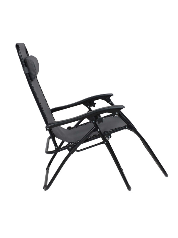Стул садовый AksHome Relax серый/черный сбоку