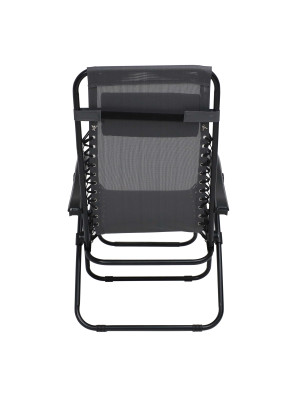 Стул садовый AksHome Relax серый/черный сзади