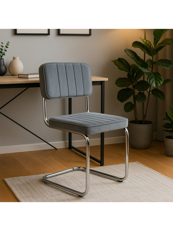 Стул офисный AksHome Славия Люкс серый в интерьере