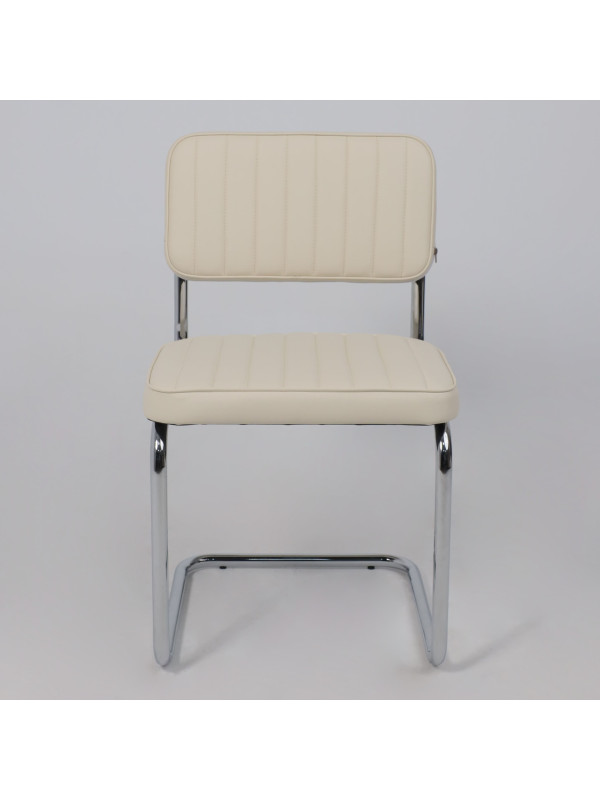 Стул офисный AksHome Славия Люкс кремовый (экокожа) спереди