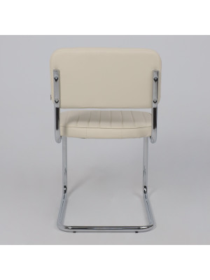 Стул офисный AksHome Славия Люкс кремовый (экокожа) сзади