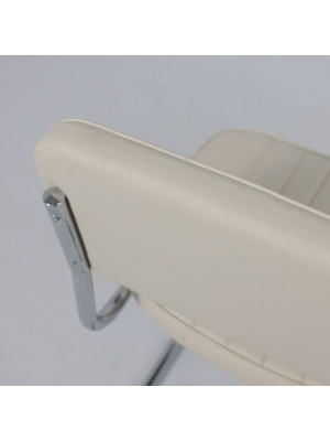 Стул офисный AksHome Славия Люкс кремовый (экокожа) сверху