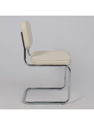 Стул офисный AksHome Славия Люкс кремовый (экокожа) сбоку