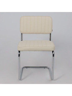 Стул офисный AksHome Славия Люкс кремовый (экокожа) спереди