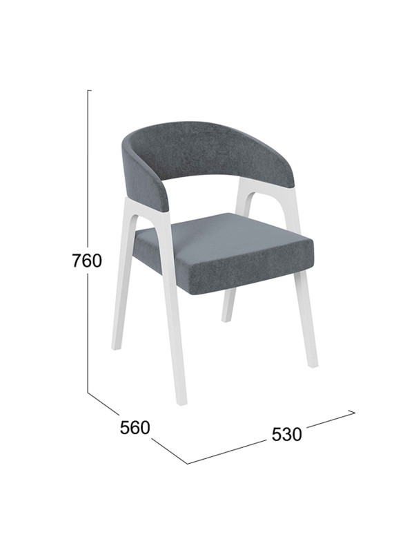 Стул ТриЯ Техас серый/белый схема