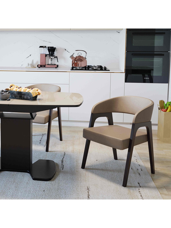 Стул ТриЯ Техас серо-коричневый/черный в интерьере