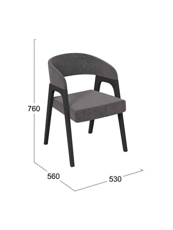 Стул ТриЯ Техас серо-коричневый/черный схема