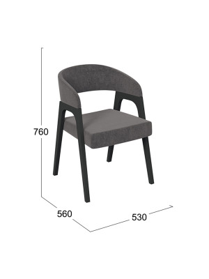 Стул ТриЯ Техас серо-коричневый/черный схема