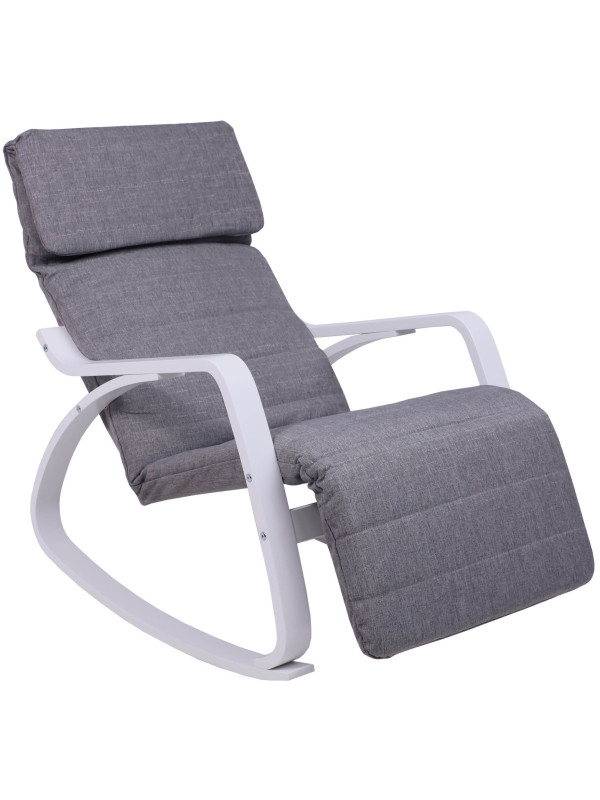 Кресло-качалка AksHome Smart серый/белый