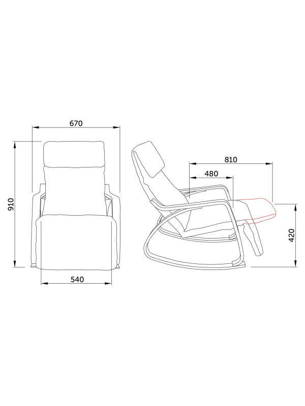 Кресло-качалка AksHome Smart серый/белый схема
