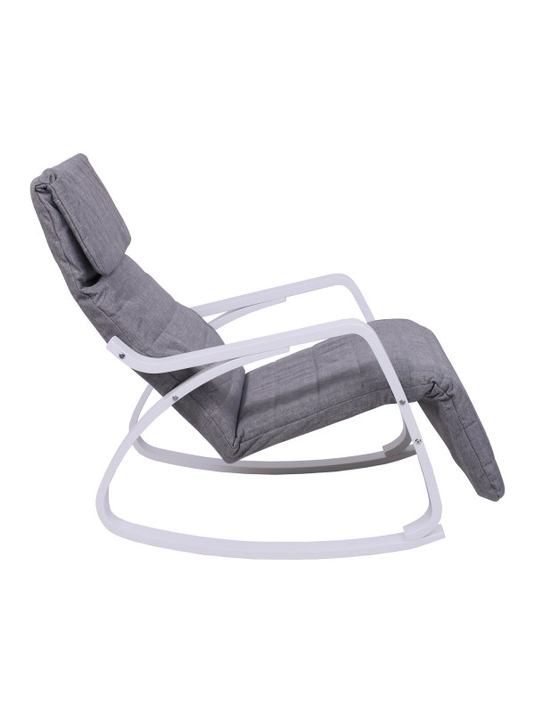 Кресло-качалка AksHome Smart серый/белый сбоку