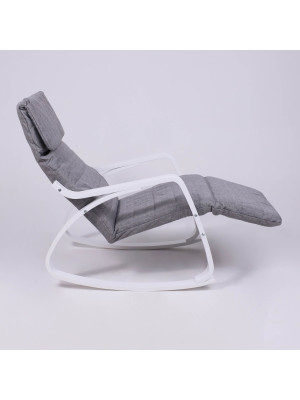 Кресло-качалка AksHome Smart серый/белый регулировка подножки