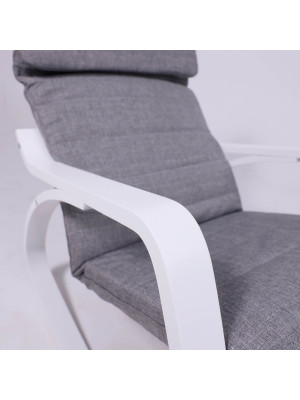 Кресло-качалка AksHome Smart серый/белый подлокотники