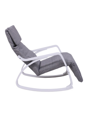 Кресло-качалка AksHome Smart серый/белый сбоку