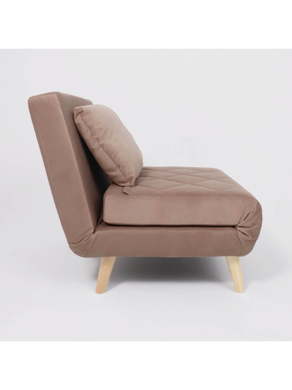 Кресло-кровать DiArt Элли 80 бежевый/бук сбоку