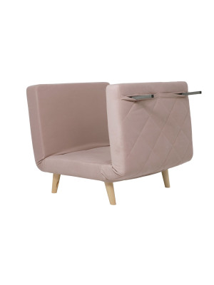 Кресло-кровать DiArt Элли 80 бежевый/бук в разложенном виде в (3)