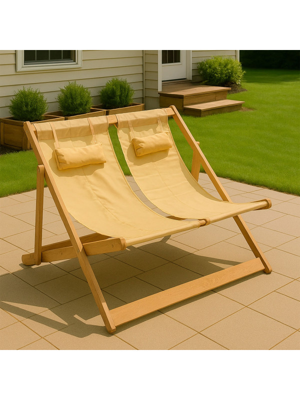 Шезлонг двойной Фабрика деревянных изделий Dyatel сиденье из ткани дуб в экстерьере