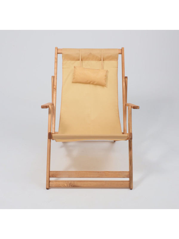 Шезлонг с подлокотниками Фабрика деревянных изделий Dyatel сиденье из ткани дуб спереди