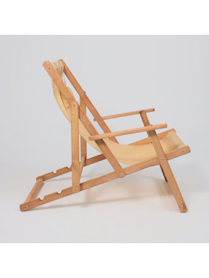 Шезлонг с подлокотниками Фабрика деревянных изделий Dyatel сиденье из ткани дуб сбоку