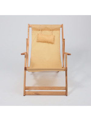 Шезлонг с подлокотниками Фабрика деревянных изделий Dyatel сиденье из ткани дуб спереди