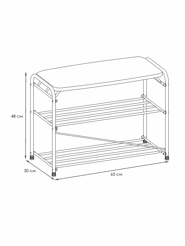 Полка для обуви ЗМИ Альфа 23 белый схема