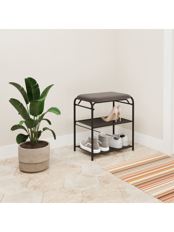 Банкетка ЗМИ Гранада 13 серый/черный в интерьере