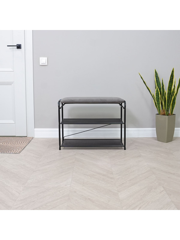 Банкетка ЗМИ Гранада 23 серый/черный в интерьере