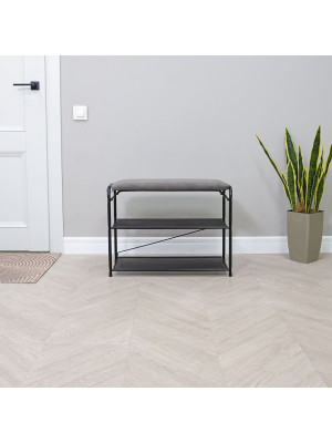 Банкетка ЗМИ Гранада 23 серый/черный в интерьере