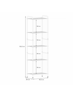 Стеллаж ЗМИ Валенсия 15 черный схема