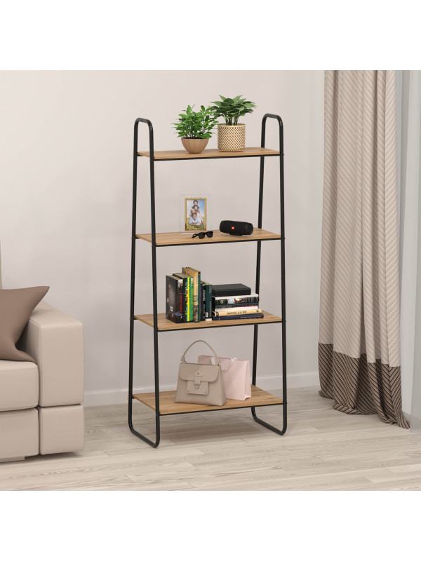 Стеллаж ЗМИ Скандинавия 24 дерево/черный в интерьере